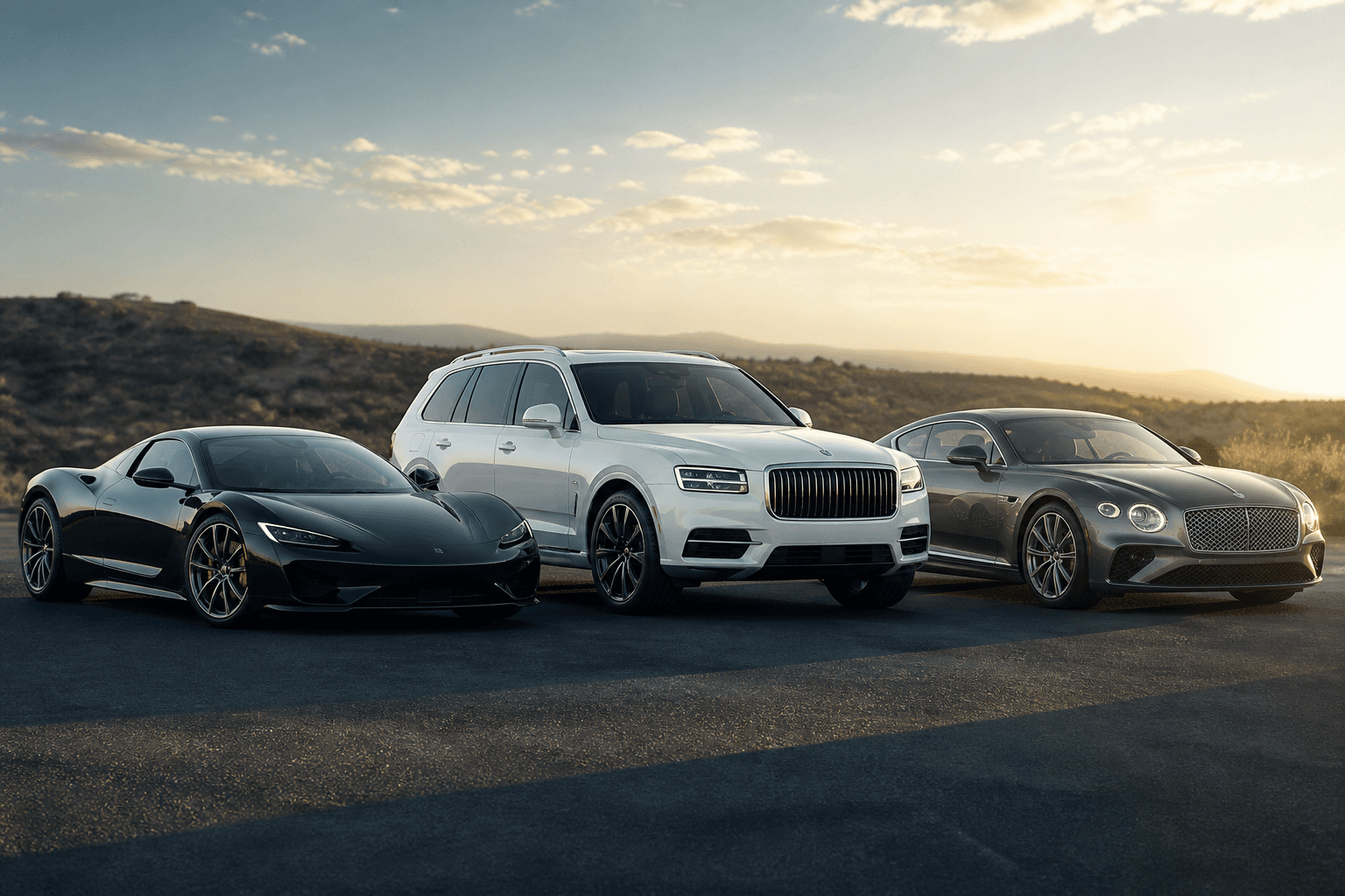 Specialty luxury vehicles prepared for rental